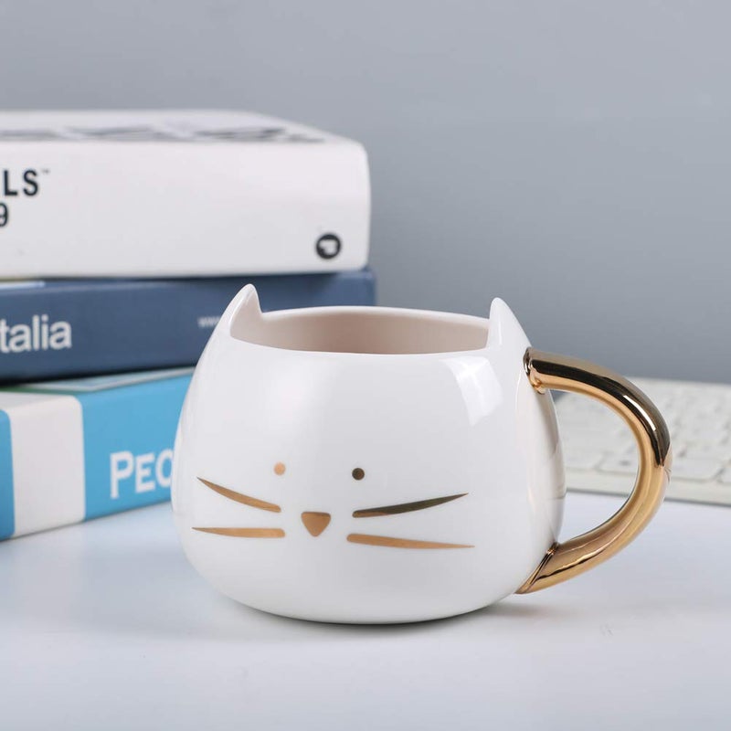 Koolkatkoo Cat Coffee Mug for Women Girls Cute Ceramic Meow Mugs for Cat Lover Tea Cup 12 oz White - Image 3